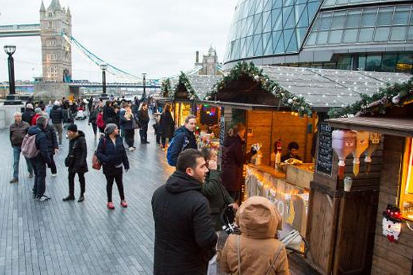 christmas market by the river