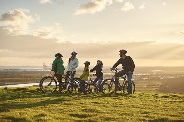 family mountain biking in hadleigh park