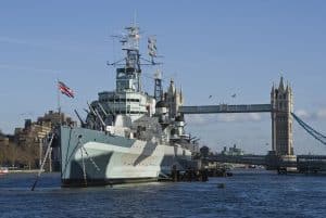 General View Of The Hms Belfast 03/02/2011.