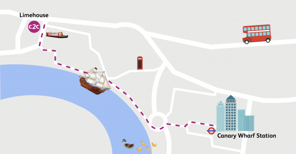 Walking Routes London Limehouse To Canary Wharf